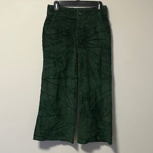 NWT Pact Green Corduroy Organic Cotton Wide-Leg Pants